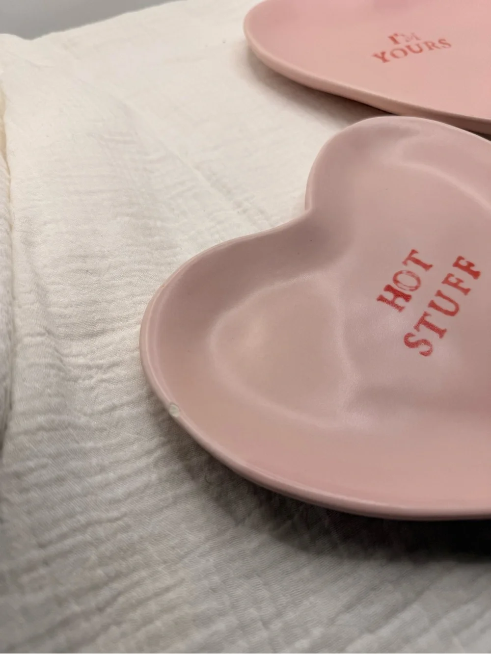 Pottery Barn Pink Heart Dishes - 